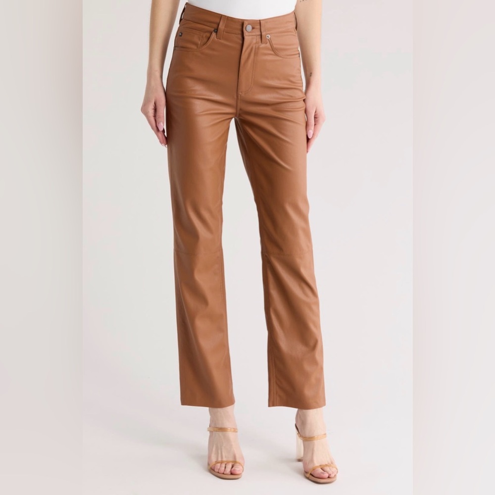 AG Alexxis High Waist Faux Leather Straight Leg Pants